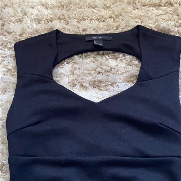 Forever 21 black bodycon dress carved out back S - Picture 2 of 3